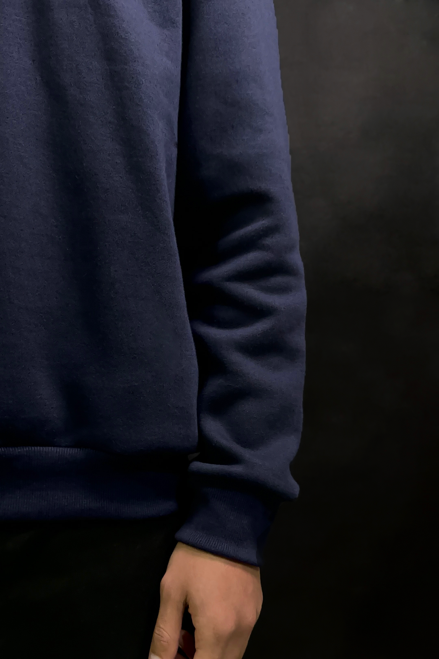 Drop Shoulder Navy Blue Hoodie