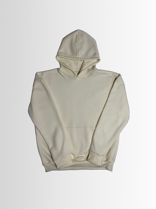 Drop Shoulder Beige Hoodie