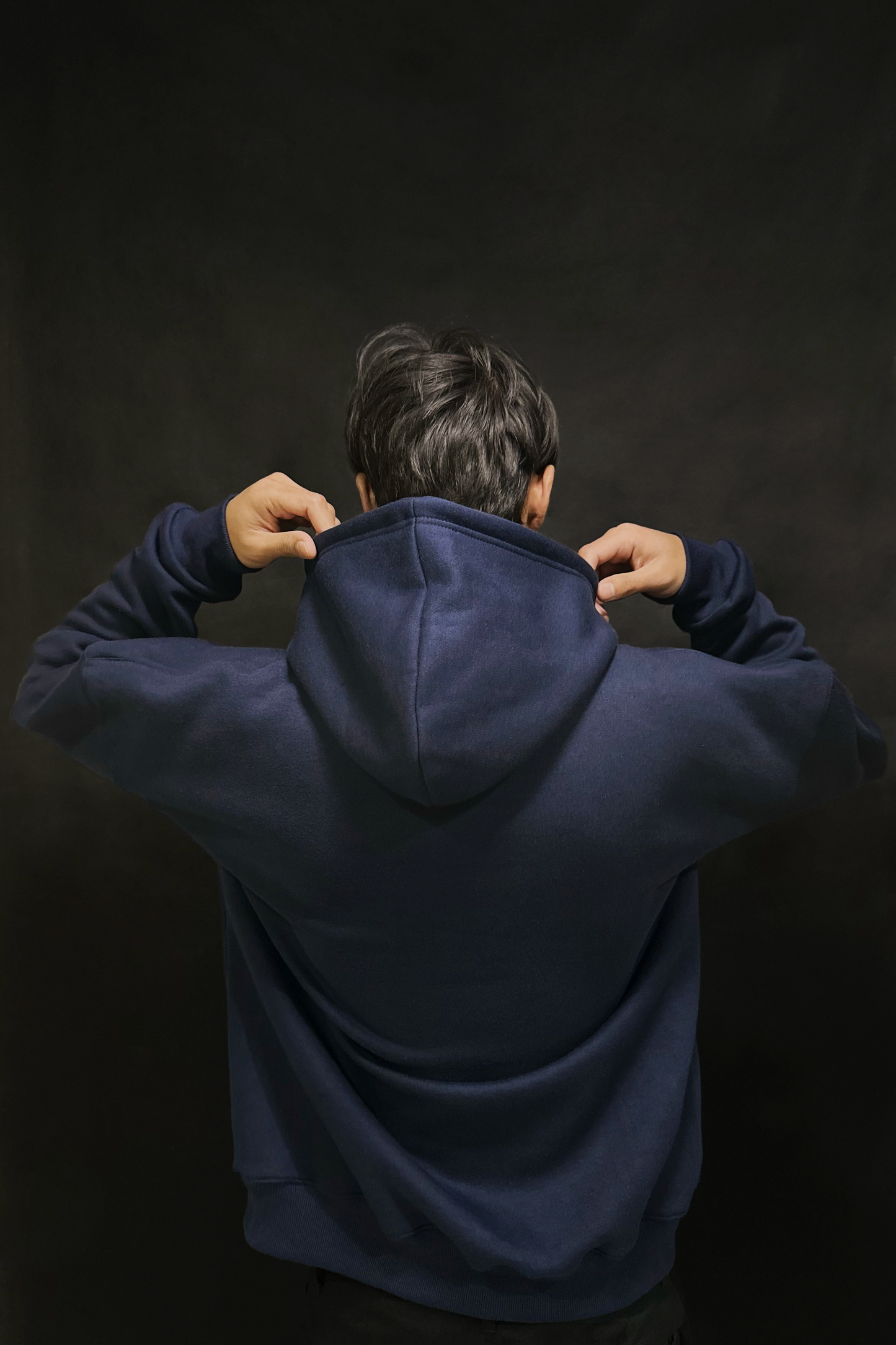 Drop Shoulder Navy Blue Hoodie