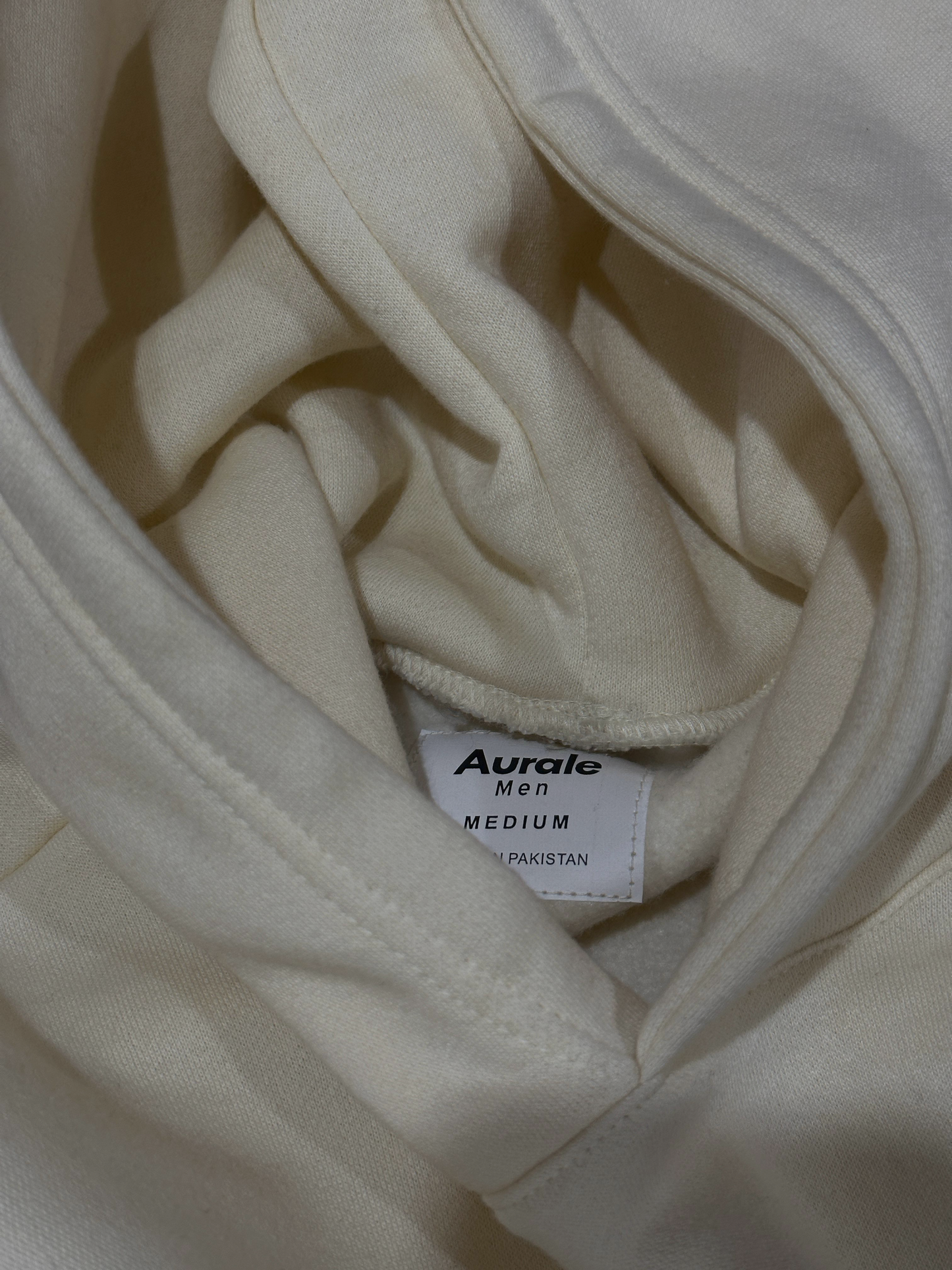 Drop Shoulder Beige Hoodie